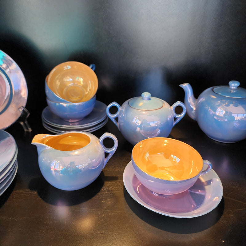 Blue Peach Lusterware Tea Dish set – Southern Adirondack ReStore