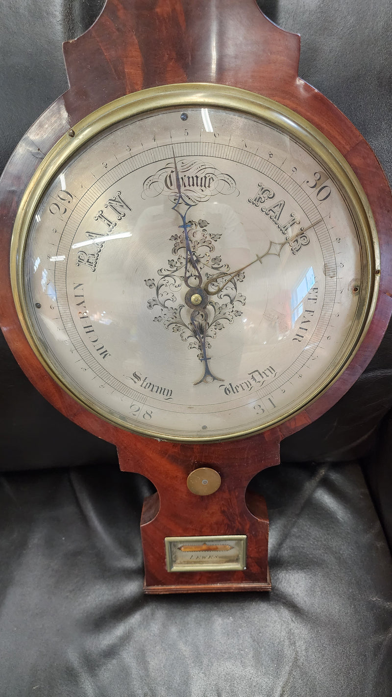 Antique Mahogany Prince of Wales Banjo Barometer