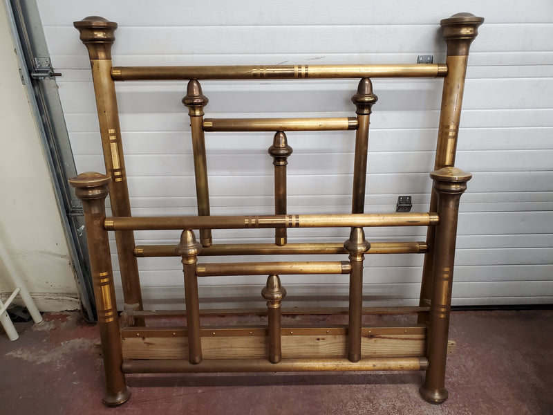 Antique Heavy Brass Bed Headboard and Footboard & Rails Full Size