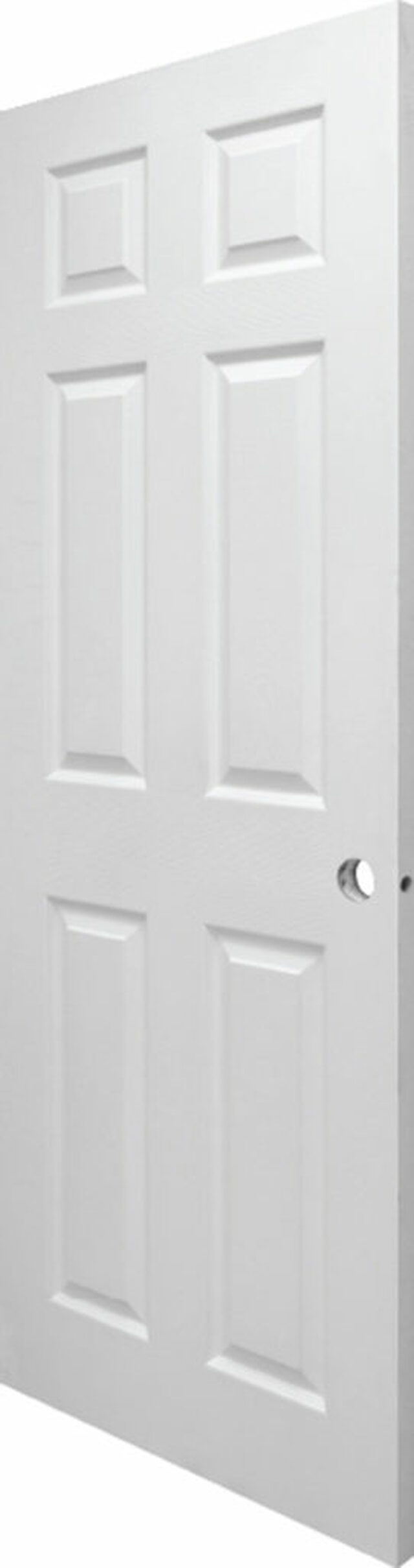 Six Panel Left Hand Solid Core Interior White Door w Handle - (28 x 80)