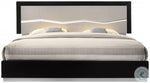 J&M Turin Queen Platform Bed Light Grey and Black Lacquer