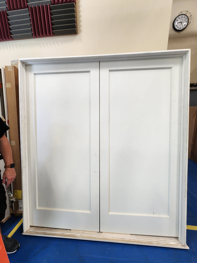 White Double Solid Wood French Door 72x82