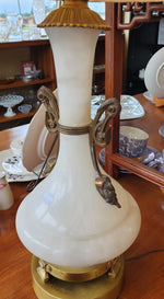 Antique Alabaster Figural Bronze mounted table lamp