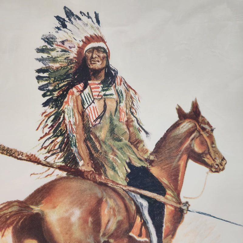 Remington Chromolithograph Sioux Chief 18x14