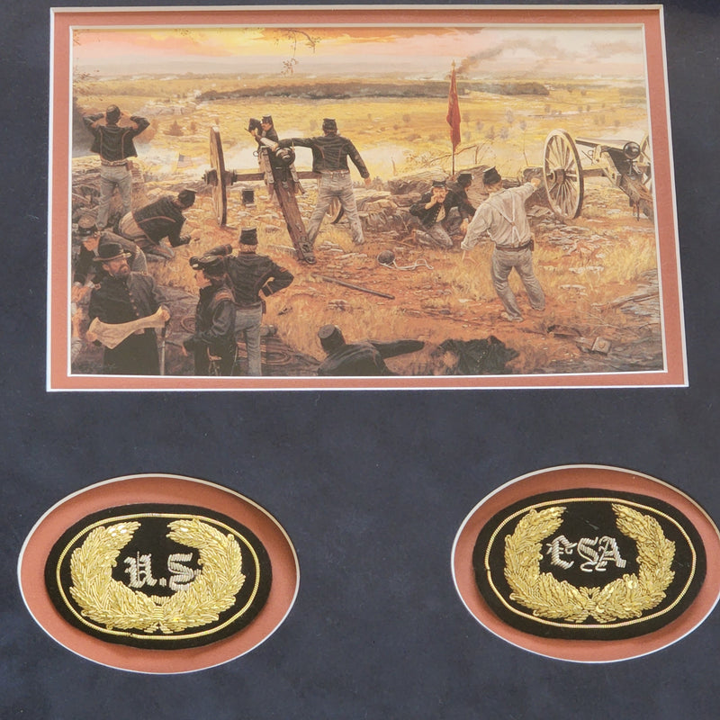 Civil War Gettysburg Framed Art and Patches Badges