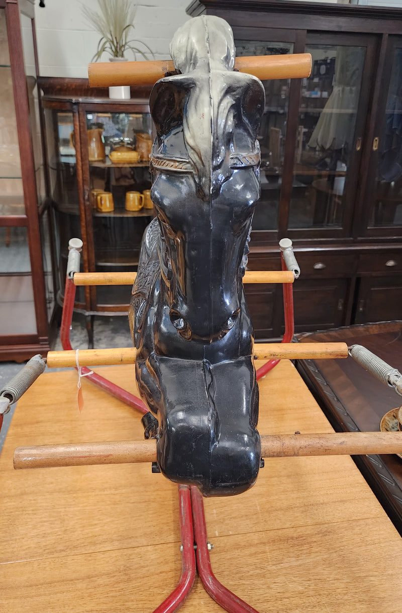 Vintage 1950's Black Spring Horse