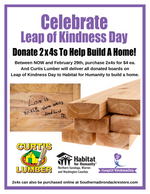 Leap of Kindness 2x4 Donation Drive with Curtis Lumber