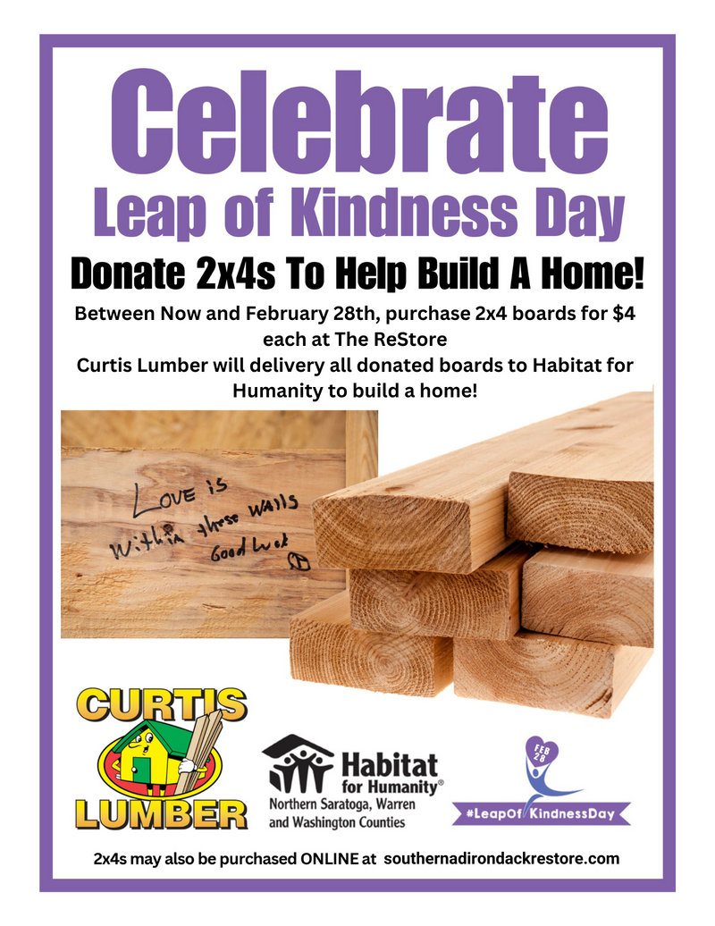 Leap of Kindness 2x4 Donation Drive with Curtis Lumber