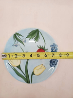 Botanica K.I.C. salad dessert plate Hand Painted Tulips Wildflowers Berries