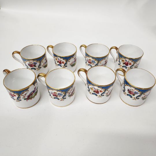 Grosvenor Tea Set in "Rutland" 8873 pattern blue, gilt gold with demitasse cups