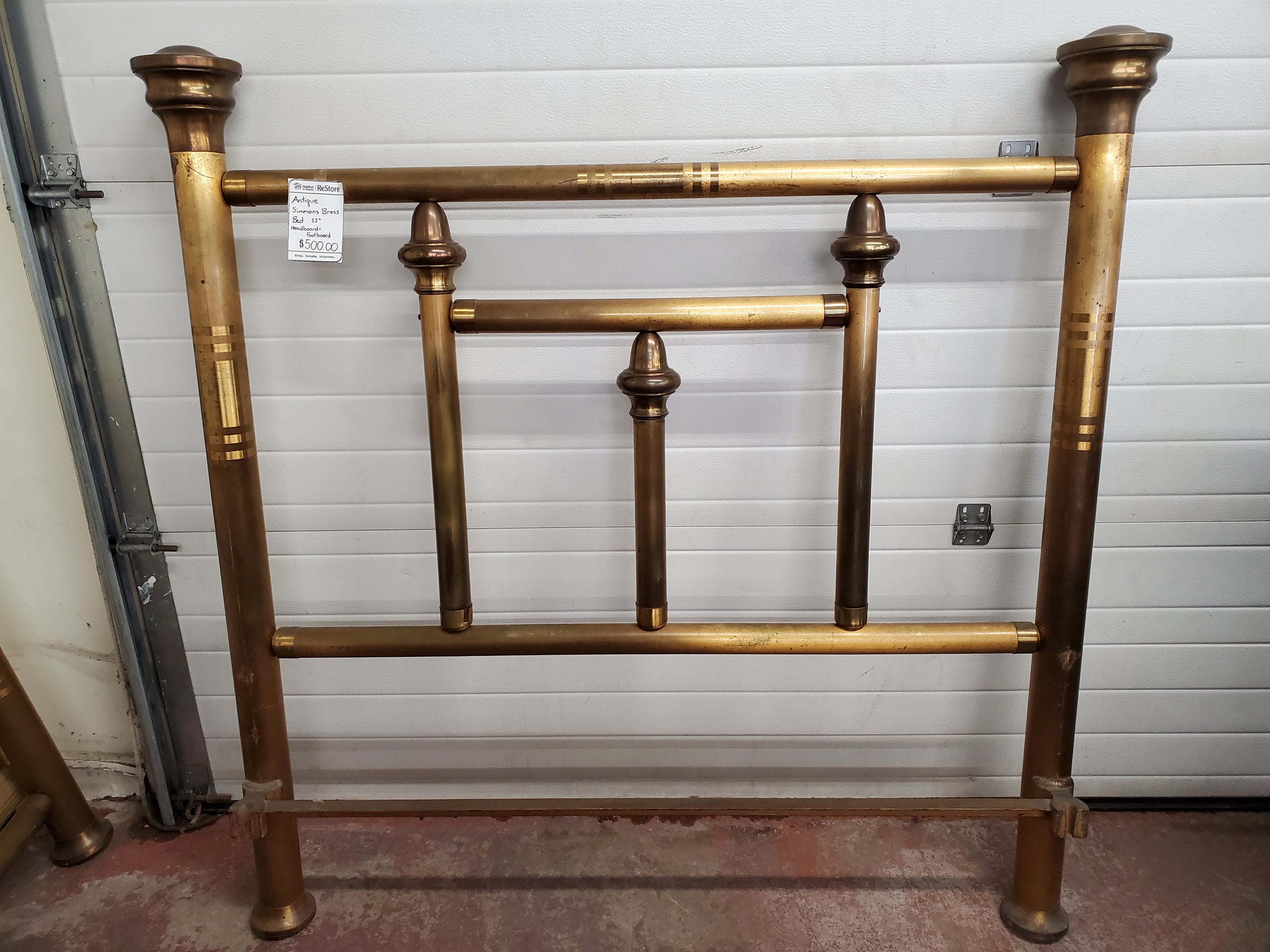 Antique Simmons Brass Bed Headboard and Footboard Full/Double size –  Southern Adirondack ReStore