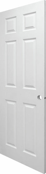 Six Panel Left Hand Solid Core Interior White Door w Handle - (28 x 80)