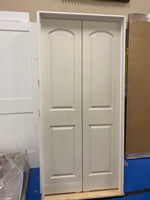 3/0 White Romans Smooth Two Panels Double Door - (1/6x6/8 - 1 3/8'')