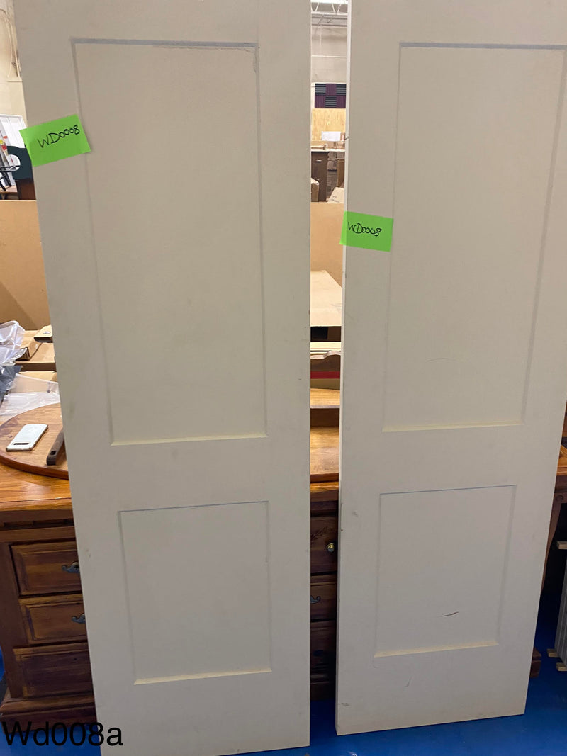Double Panel Left Hand Solid Core Interior White Door - Logan Smooth (24 x 80)